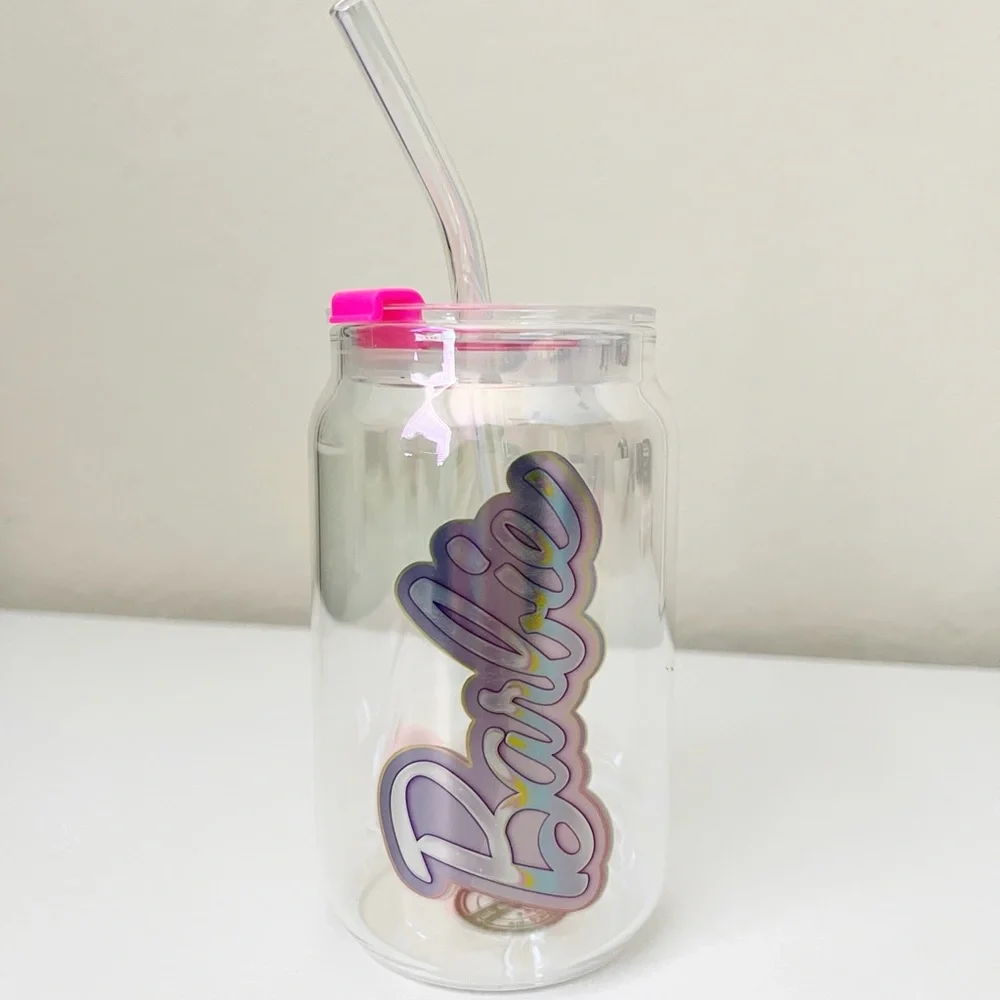 Barbie Pink and Clear Drinkware Set